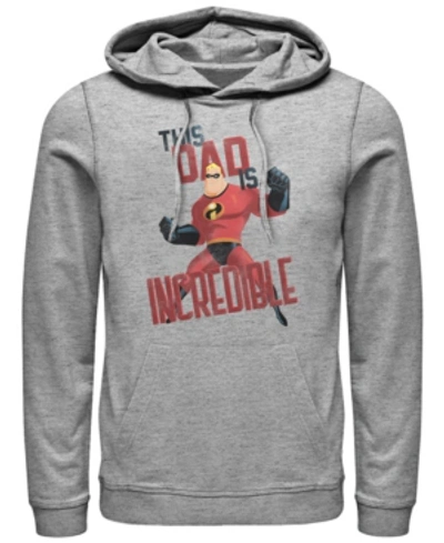 Disney Men's The Incredibles This Dad, Pullover Hoodie In Heathr Gry