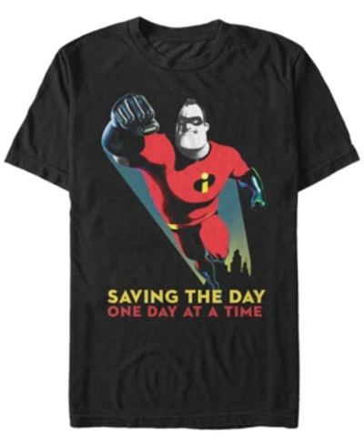 Disney Pixar Men's Incredibles Saving The Day, Short Sleeve T-shirt In Black
