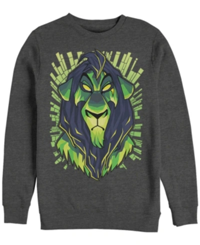 Disney Men's Lion King Scar Evil Geometric, Crewneck Fleece In Dark Gray