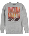 Disney Men's Lion King Hakuna Matata Sunset Text, Crewneck Fleece In Heathr Gry