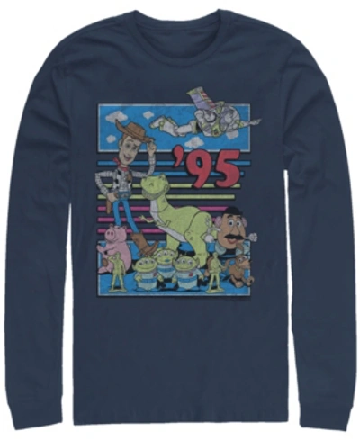 Disney Pixar Men's Toy Story 95 Retro Distressed, Long Sleeve T-shirt In Navy