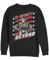 Disney Pixar Men's Toy Story Buzz To Infinity And Beyond Stars And Stripes, Crewneck Fleece In Black