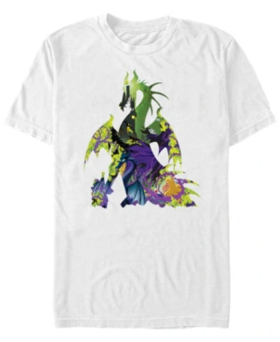 Disney Men's Sleeping Beauty Maleficent Dragon, Short Sleeve T-shirt In White