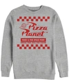 DISNEY DISNEY PIXAR MEN'S TOY STORY PIZZA PLANET CHECKERED LOGO, CREWNECK FLEECE