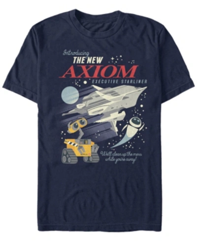Disney Pixar Men's Wall-e The New Axiom, Short Sleeve T-shirt In Navy