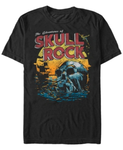 Disney Men's Peter Pan Skull Rock Vintage Inspired Sunset Poster, Short Sleeve T-shirt In Black