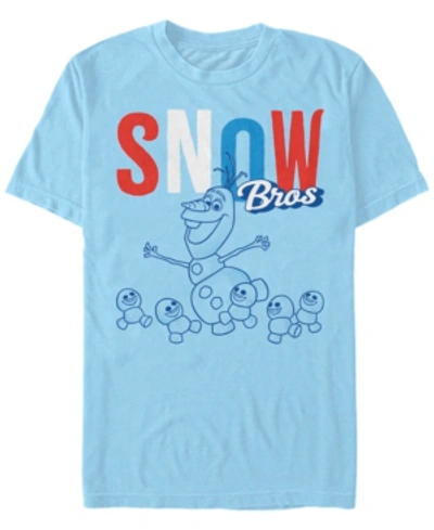 Disney Men's Frozen Olaf Snow Bros, Short Sleeve T-shirt In Baby Blue