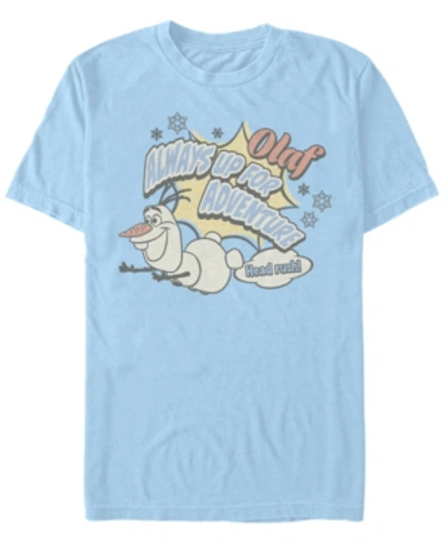 Disney Men's Frozen Olaf Always Up For Adventure, Short Sleeve T-shirt In Baby Blue
