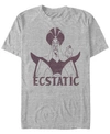 Disney Men's Aladdin Jafar Ecstatic Look, Short Sleeve T-shirt In Heathr Gry