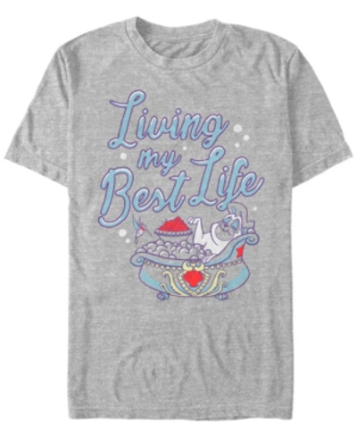 Disney Men's Pocahontas Percy Living My Best Life, Short Sleeve T-shirt In Heathr Gry