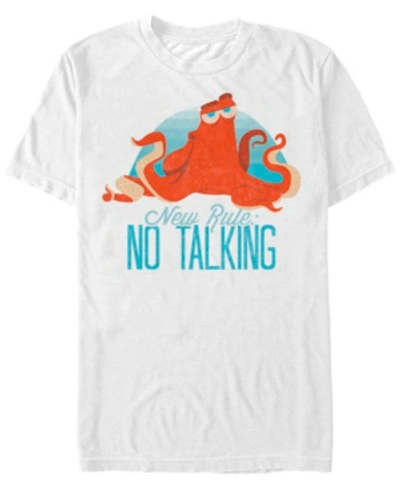 Disney Men's Finding Dory Hank No Talking, Short Sleeve T-shirt In White