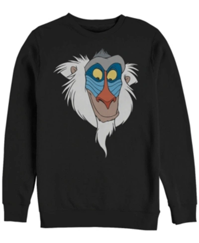 Disney Men's Lion King Rafiki Big Face, Crewneck Fleece In Black