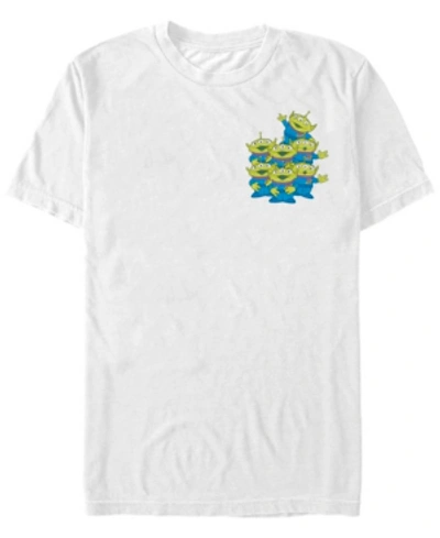 Disney Toy Story Men's Aliens Group Left Chest Short Sleeve T-shirt In White