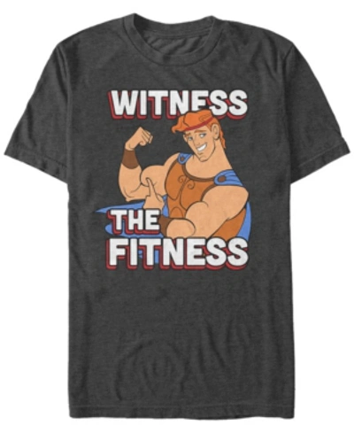 Disney Men's Hercules Witness The Fitness, Short Sleeve T-shirt In Dark Gray