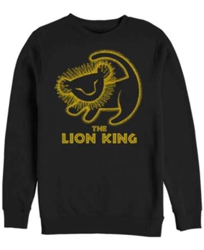 Disney Men's Lion King Simba Cave Painting, Crewneck Fleece In Black