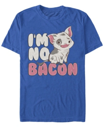 Disney Men's Moana Pua Cute I'm No Bacon, Short Sleeve T-shirt In Royal Blue