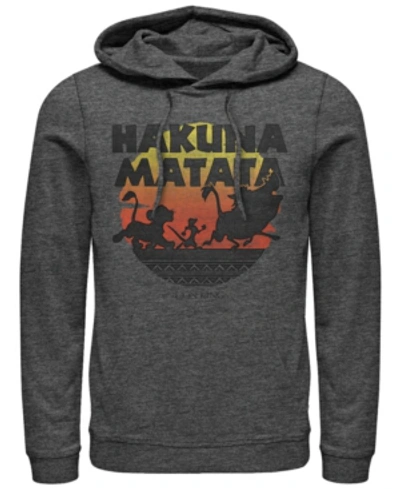 Disney Men's Lion King Hakuna Matata Sunset, Pullover Hoodie In Dark Gray