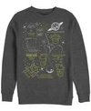 Disney Pixar Men's Toy Story Aliens Claw Master Map, Crewneck Fleece In Dark Gray