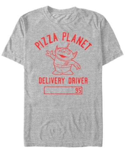 Disney Pixar Men's Toy Story Pizza Planet Delivery Driver, Short Sleeve T-shirt In Heathr Gry