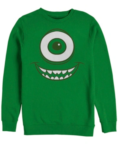 Disney Pixar Men's Monsters Inc. Mike Wazowski Eye Costume, Crewneck Fleece In Emerald