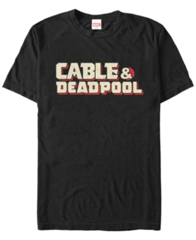 Marvel Men's Cable Deadpool Text Logo, Short Sleeve T-shirt In Black