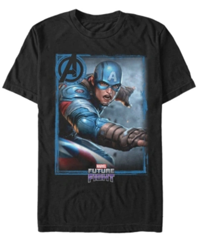 Marvel Men's Captain America Gamerverse Avengers Future Fight Poster, Short Sleeve T-shirt In Black