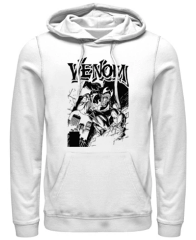 Marvel Men's Classic Venom Comic Poster, Pullover Hoodie In White