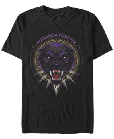 Marvel Men's Black Panther Wakanda Forever Big Cat Face, Short Sleeve T-shirt