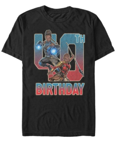 Marvel Men's  Black Panther Shuri And Okoye 40th Birthday Short Sleeve T-shirt