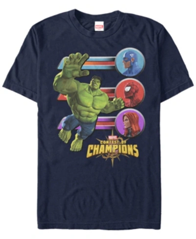 Marvel Men's Gamerverse Hulk Jump Contest Of Champions, Short Sleeve T-shirt In Navy