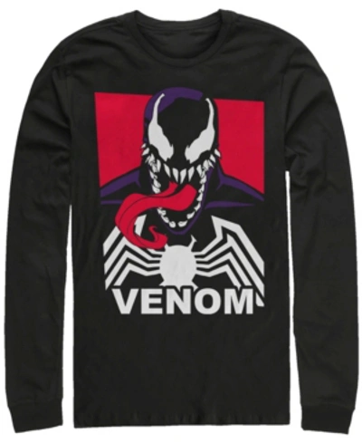 Marvel Men's Classic Venom Tongue Out Poster, Long Sleeve T-shirt In Black