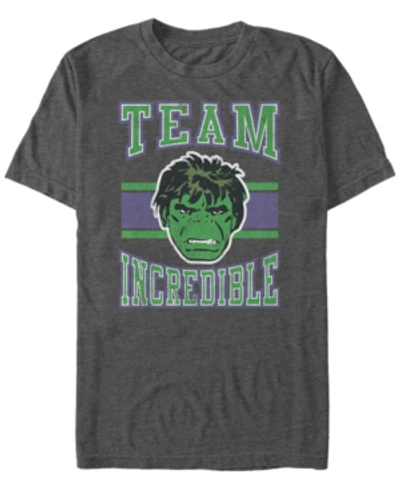 Marvel Men's Classic Hulk Team Incredible Collegiate, Short Sleeve T-shirt In Dark Gray