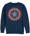 Marvel Men's Captain America Mini Captains Shield Logo, Crewneck Fleece In Navy