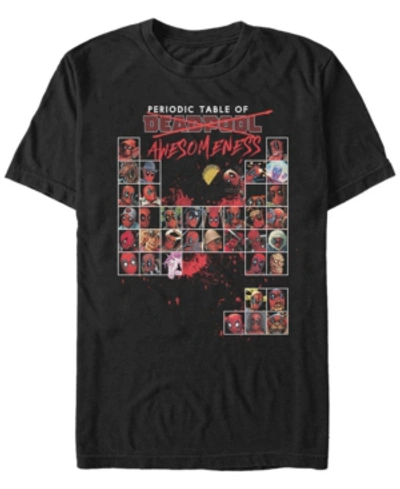 Marvel Men's Deadpool Periodic Table Of Awesomeness Short Sleeve T- Shirt In Black