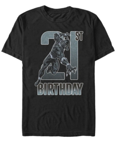 Marvel Men's  Black Panther 21st Birthday Short Sleeve T-shirt
