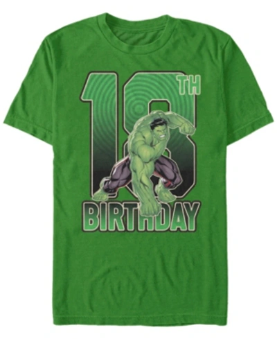Marvel Men's  Hulk Smash 18th Birthday Short Sleeve T-shirt In Emerald