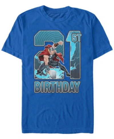 Marvel Men's  Thor 21st Birthday Short Sleeve T-shirt In Royal Blue