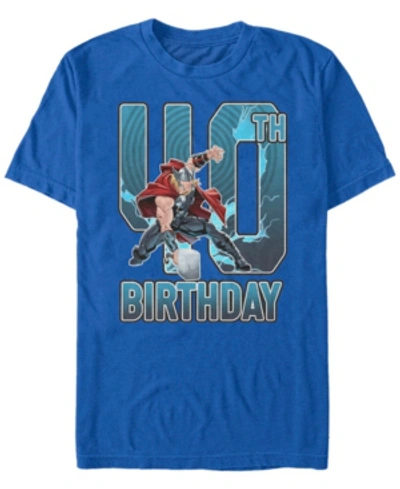 Marvel Men's  Thor 40th Birthday Short Sleeve T-shirt In Royal Blue