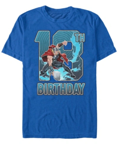 Marvel Men's  Thor 18th Birthday Short Sleeve T-shirt In Royal Blue