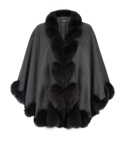 Harrods Fox Fur-trim Cashmere Cape