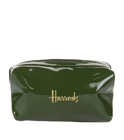Harrods Logo Square Cosmetic Bag In Green
