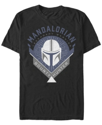 Star Wars The Mandalorian Warrior Emblem Short Sleeve Men's T-shirt In Black