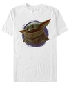 Star Wars The Mandalorian The Child Purple Smoke Short Sleeve Men's T-shirt In White