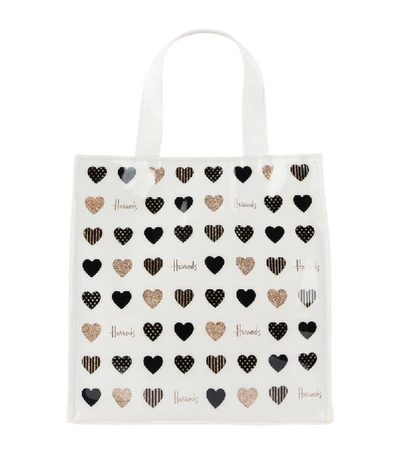 Harrods Small Glitter Hearts Shopper Bag