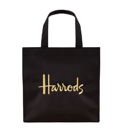 Harrods Small Logo Shopper Bag In Black