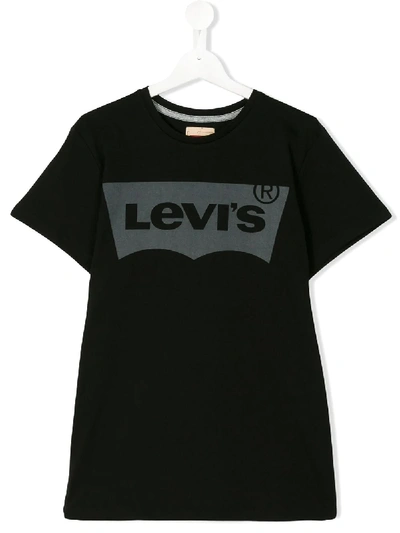 Levi's Kids' Logo Print T-shirt In Black
