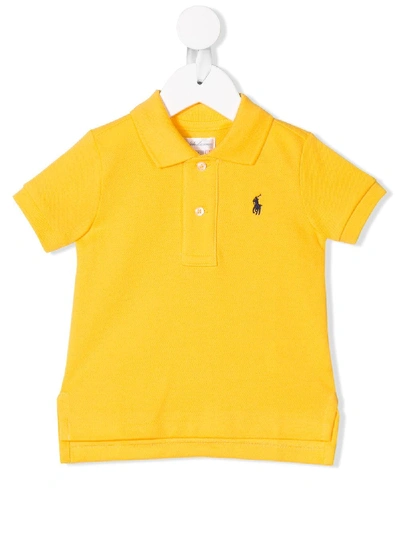 Ralph Lauren Babies' Logo Embroidered Polo Shirt In Yellow