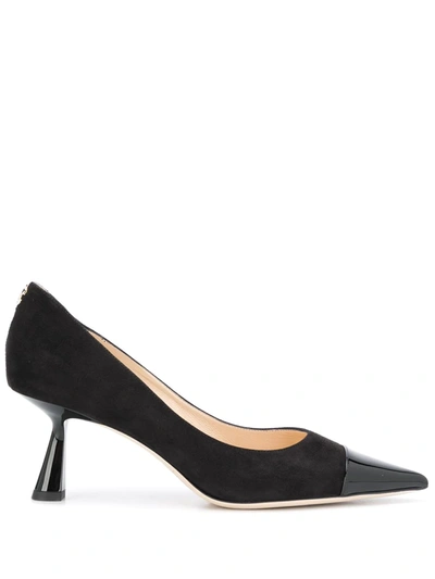 Jimmy Choo Rene 65 Suede And Patent-leather Pumps In Black Black