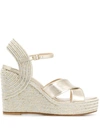 Jimmy Choo Dellena 100 Espadrille Wedges In Gold