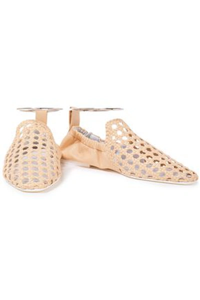 Jil Sander Woven Leather Loafers In Neutrals